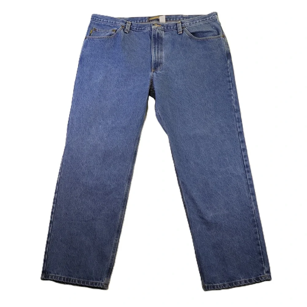 Diamond Gusset Mens 44x32 Jeans Blue Made in USA Straight Leg Workwear Rugged